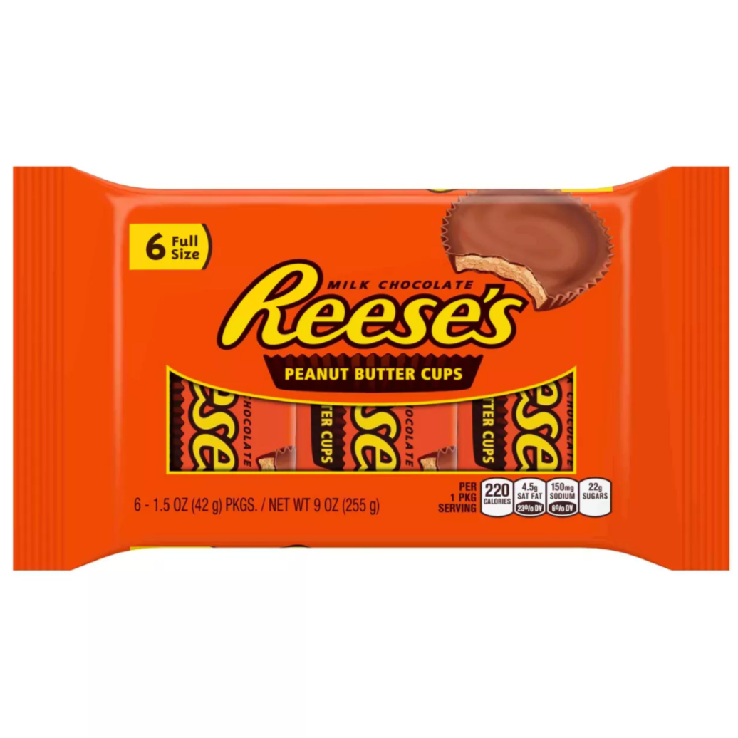 REESE'S Milk Chocolate Peanut Butter Cups, 1.5 oz