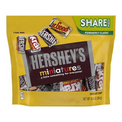 Hershey's Miniatures Assortment Chocolate Candy, Share Pack, 10.4oz