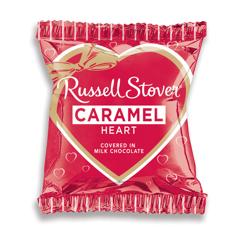 Russell Stover Valentine's Milk Chocolate Caramel Heart Bar, 1.25 oz.