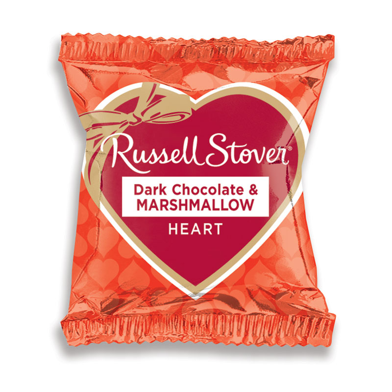 Russell Stover Valentine's Dark Chocolate Marshmallow Heart Bar, 1oz