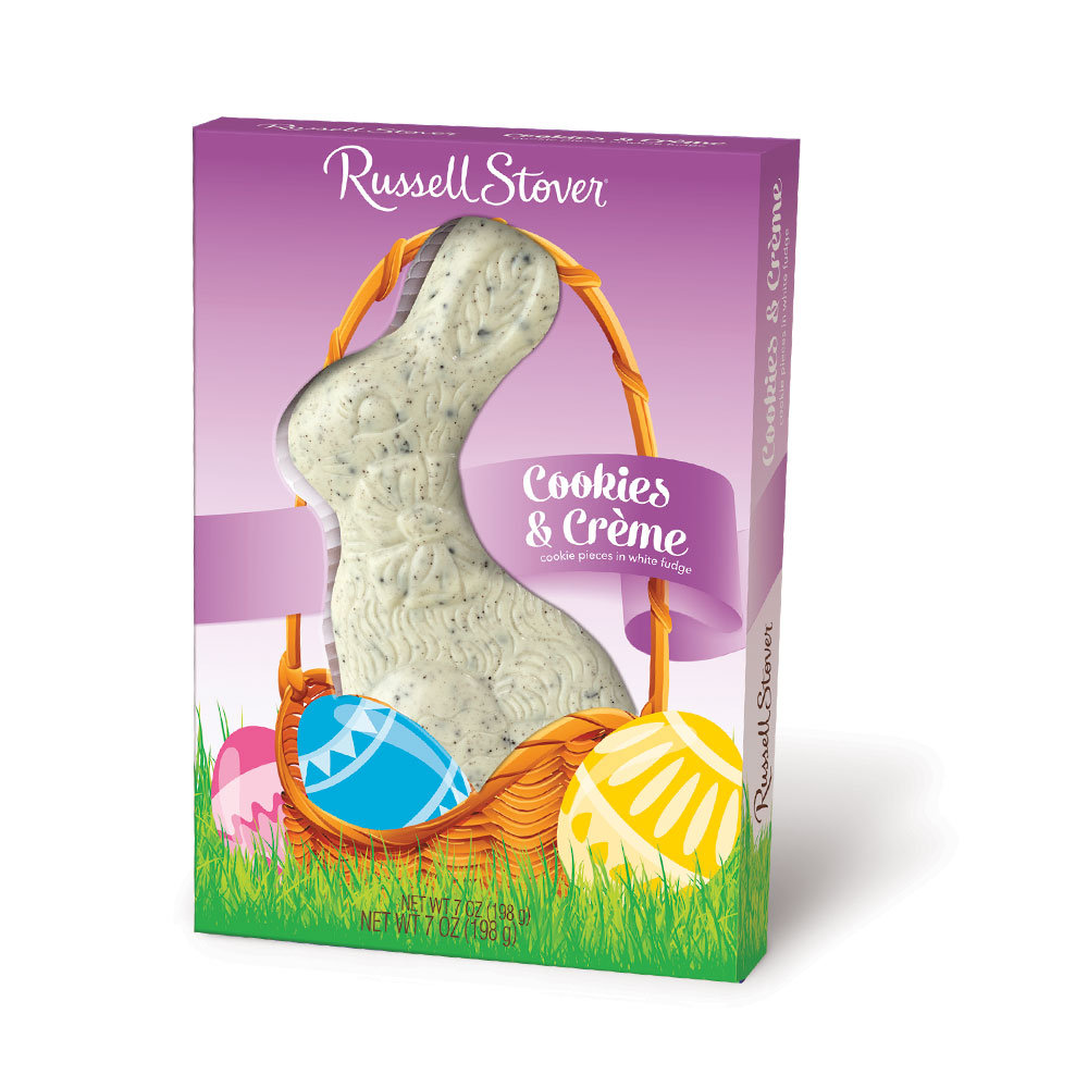 Russell Stover Cookies N Cream Flatback Rabbit, 7 oz