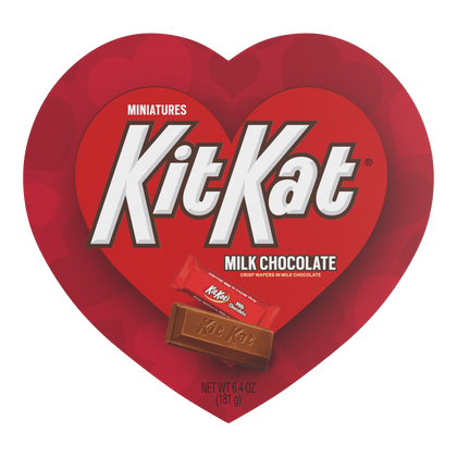 Kit Kat, Chocolate Wafer Miniatures Candy Valentine's Heart Box, 6.4 Oz
