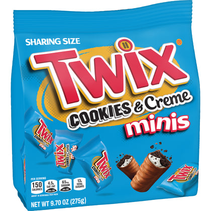 TWIX Minis Cookies and Crème Chocolate Candy Bars, 9.7
