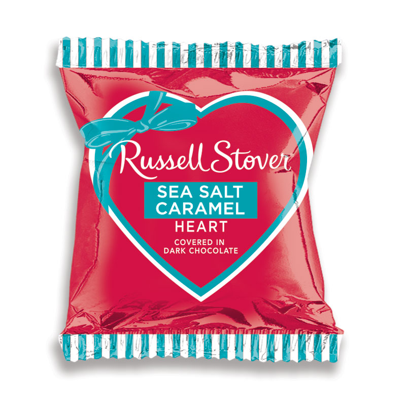Russell Stover Valentine's Sea Salt Caramel Heart Bar, 1 oz