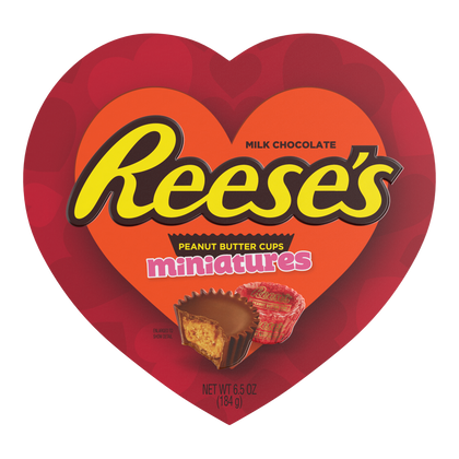 Reese's, Milk Chocolate and Peanut Butter Miniatures Valentine's Heart Box, 6.5 Oz