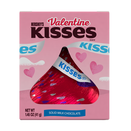 Hershey's Kisses, Solid Milk Chocolate Valentine's Kiss Candy, 1.45 Oz.