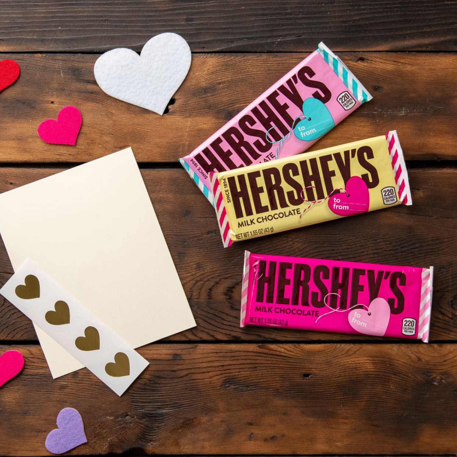 Hershey's, Milk Chocolate Valentine's Exchange Candy Bars, 6 Pack, 9.3 Oz