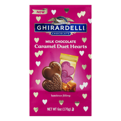 Ghirardelli Valentine's Day Milk Chocolate Caramel Duet Hearts Bag, 6oz