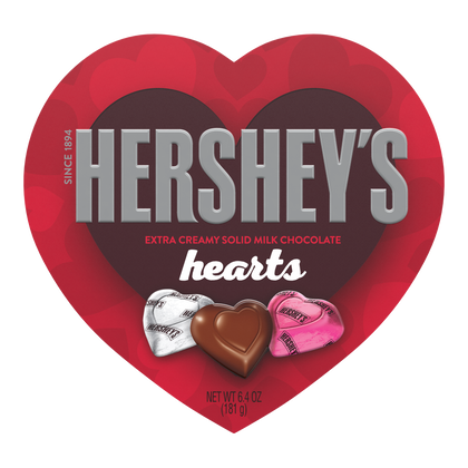 Hershey's, Valentine's Extra Creamy Milk Chocolate Hearts Heart Box, 6.4 Oz
