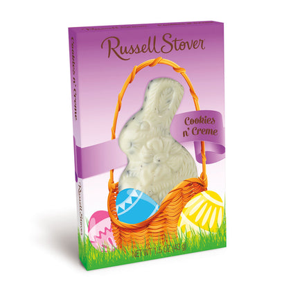 Russell Stover Cookies N Cream Flatback Rabbit, 1.5 oz