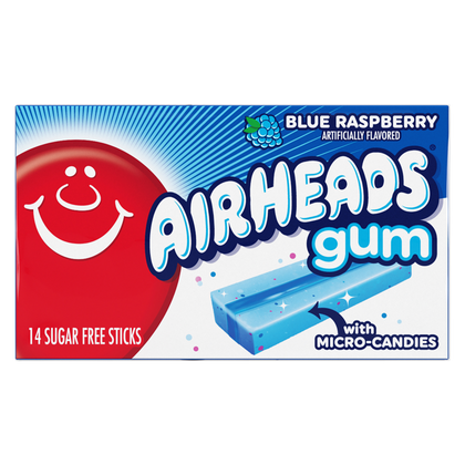 Airheads Blue Raspberry Gum, 14ct, 1.19oz