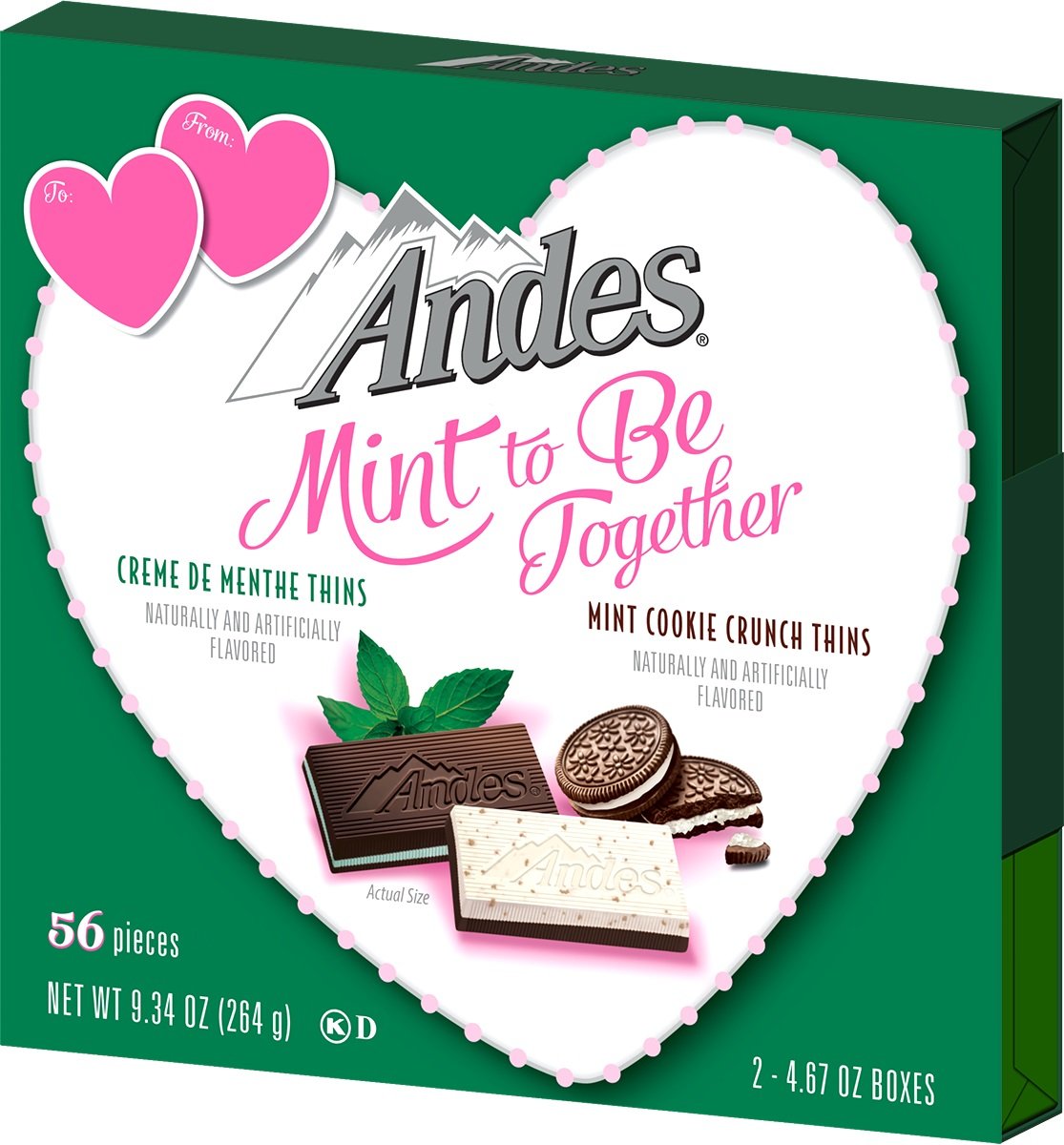 Andes Creme De Menthe Thins and Crunch Valentine's Gift Box, 9.34oz