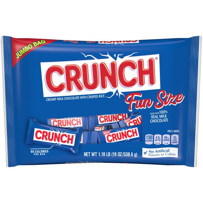 Crunch Fun Size Milk Chocolate Bars, 19oz