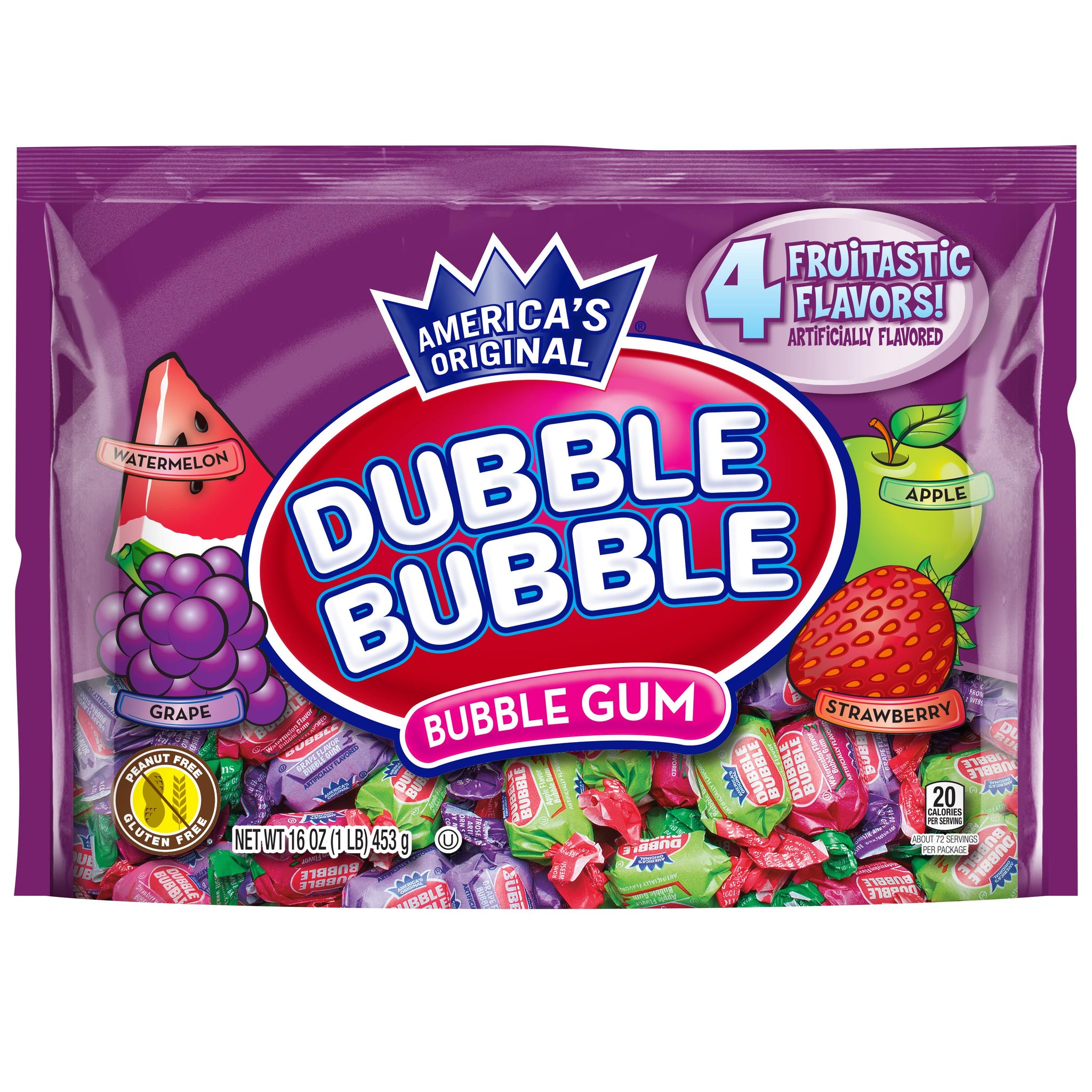 Dubble Bubble, Bubble Gum, 4 Flavors, 16oz