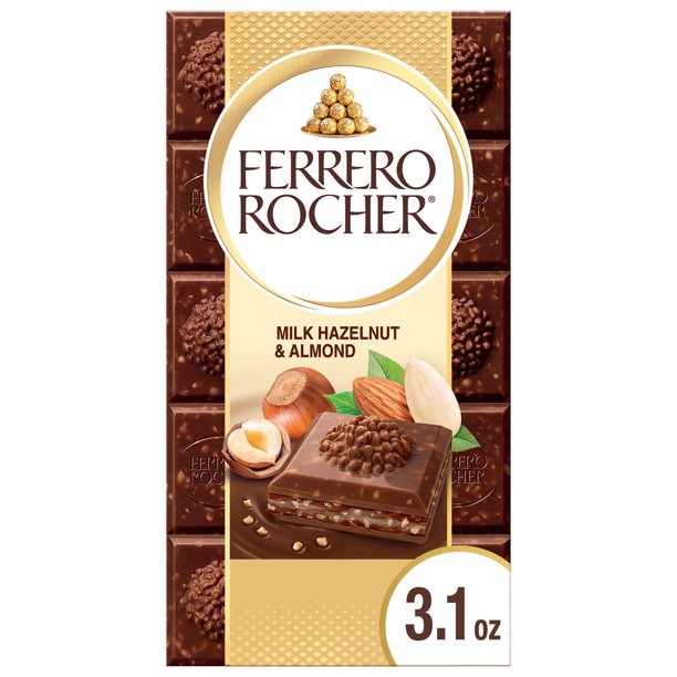 Copy of Ferrero Rocher Premium Milk Chocolate Hazelnut & Almond Bar, 3.1 oz