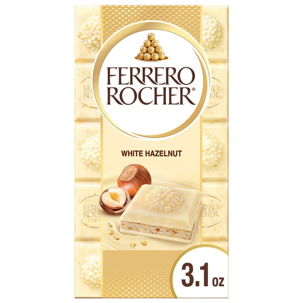 Ferrero Rocher Premium White Chocolate Hazelnut Bar, 3.1 oz