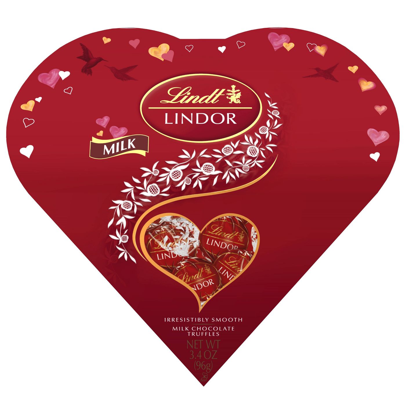 Lindt Lindor Valentine's Day Friendship Heart Milk Chocolate Truffles, 3.4oz