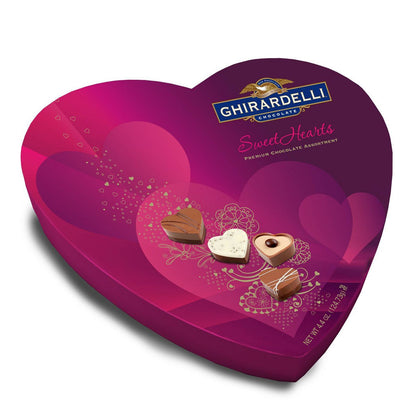 Ghirardelli Valentine's Day Sweethearts Heart Shaped Box Gift, 4.4oz