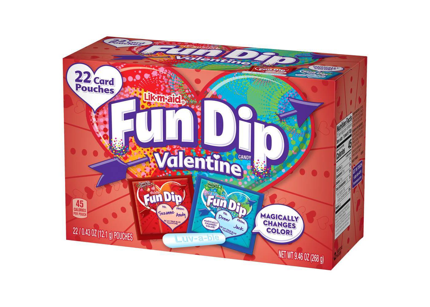 Fun Dip Valentine's Day Exchange Candy & Card Kit, 9.46oz/22ct
