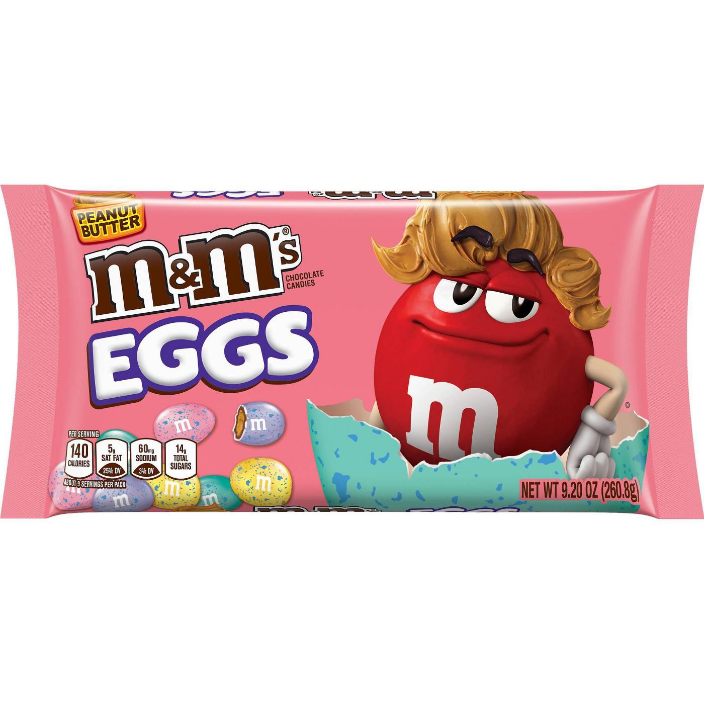 M&M'S Peanut Butter Chocolate Speckled Easter Egg Candy, 9.2 oz Bag