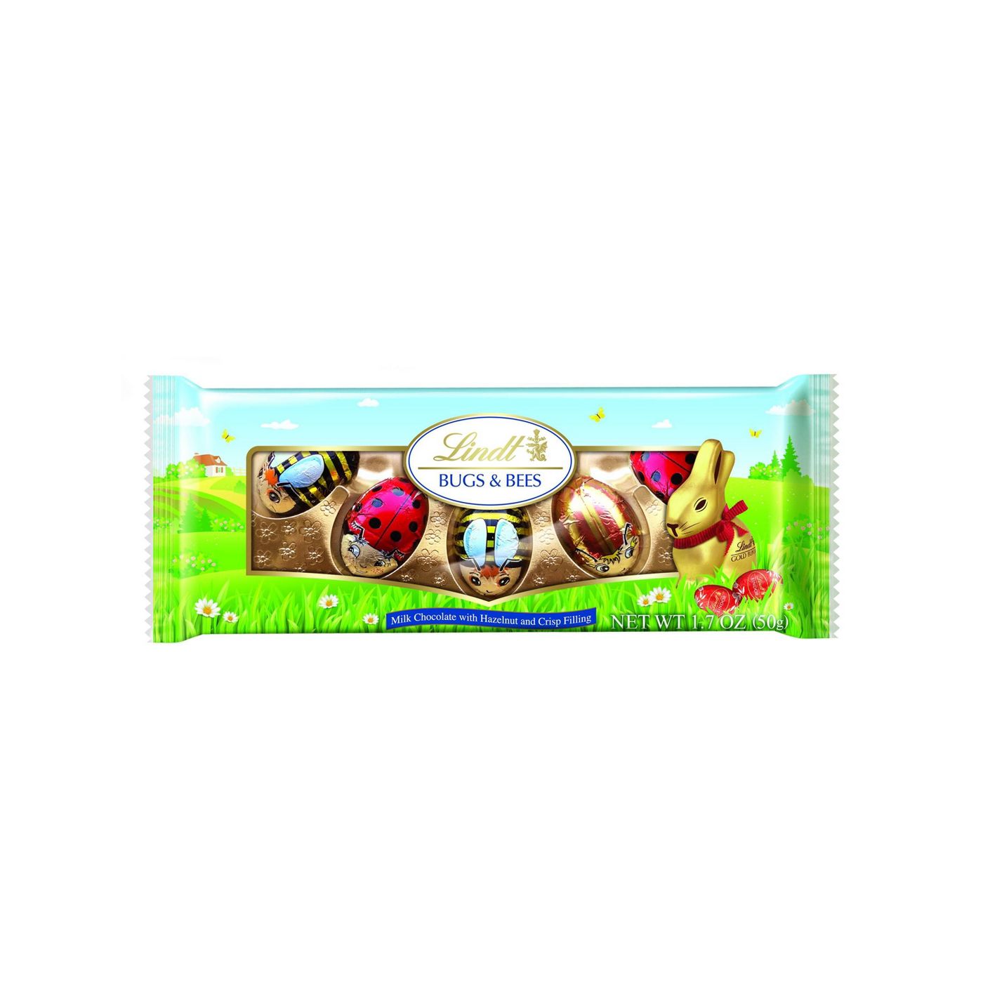 Lindt Easter Milk Chocolate Hazelnut Crisp Bugs & Bees, 1.7oz/5ct