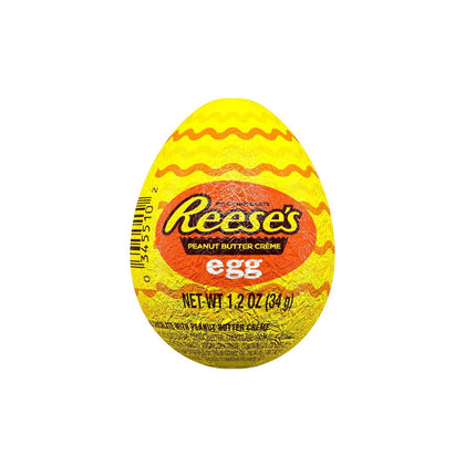 Pack of 6, Reese Peanut Butter Cream Single Easter Egg, 1.2oz