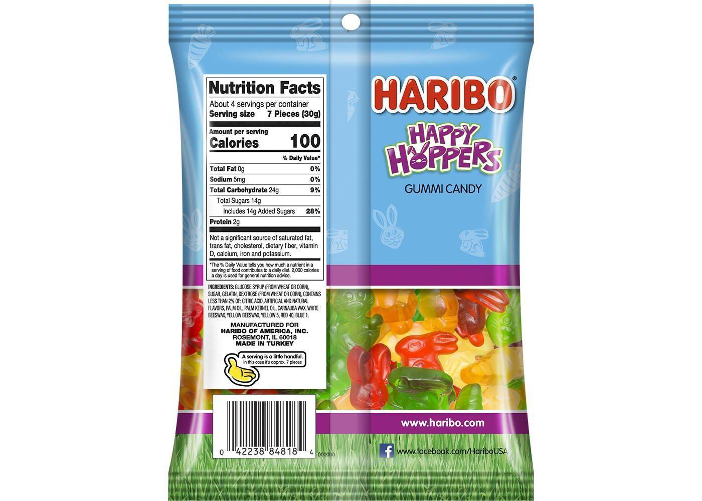 Haribo Easter Happy Hoppers Gummy Candy, 4oz