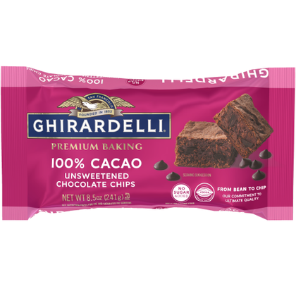 Ghirardelli 100% Cacao Unsweetened Chocolate Chips, 8.5oz