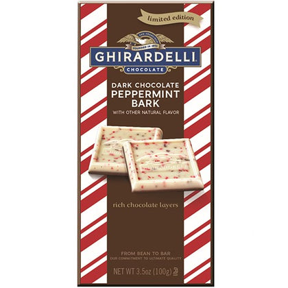Ghirardelli Dark Chocolate Peppermint Bark Bar, 3.5oz