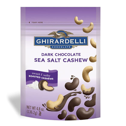 Ghirardelli Dark Chocolate Sea Salt Cashews, 4.8oz bag