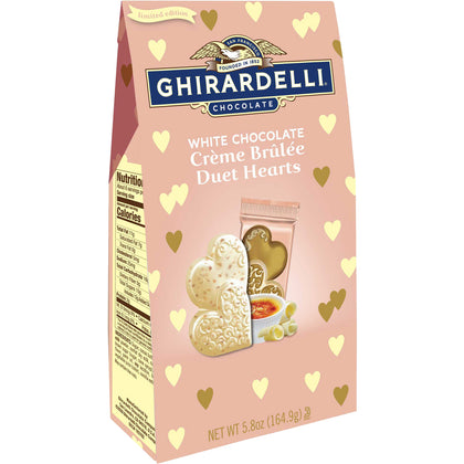 Ghiradelli White Chocolate Creme Brulee Duet Hearts, 5.8oz