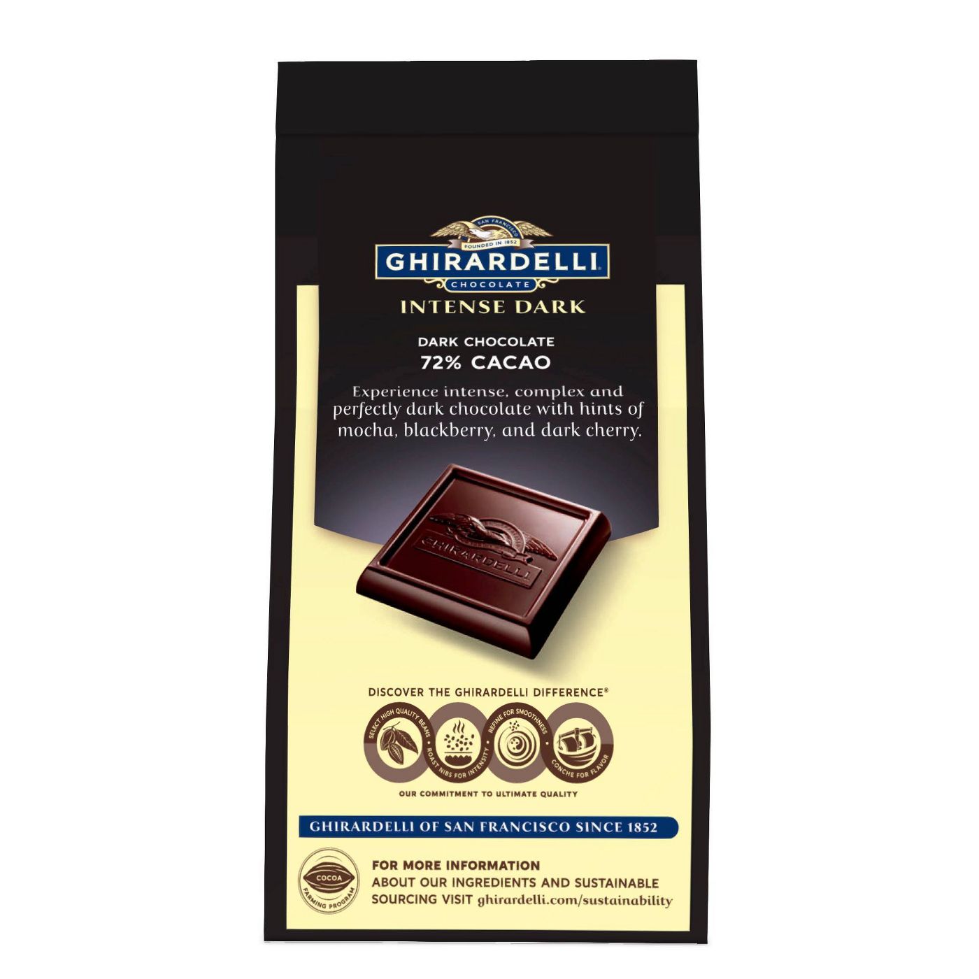 Ghirardelli Intense Dark Chocolate Squares, 72% Cacao, 4.87 oz