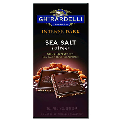 Ghirardelli Intense Dark Chocolate w/ Sea Salt and Roasted Almond Bar, 3.5oz
