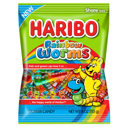 Haribo Rainbow Worms, 4oz