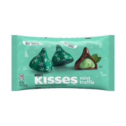 Hershey's, Holiday Kisses Dark Chocolate Filled with Mint Truffle, 9oz