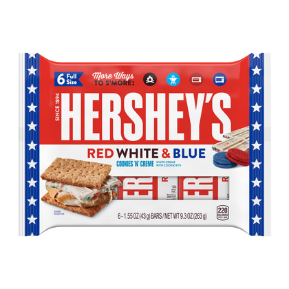 Hershey's Red, White & Blue Cookies 'N' Creme 6ct bars, 9.3oz