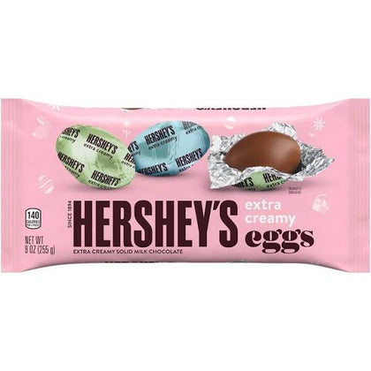 Hershey's Extra Creamy Solid Milk Chocolate Easter Eggs, 9oz