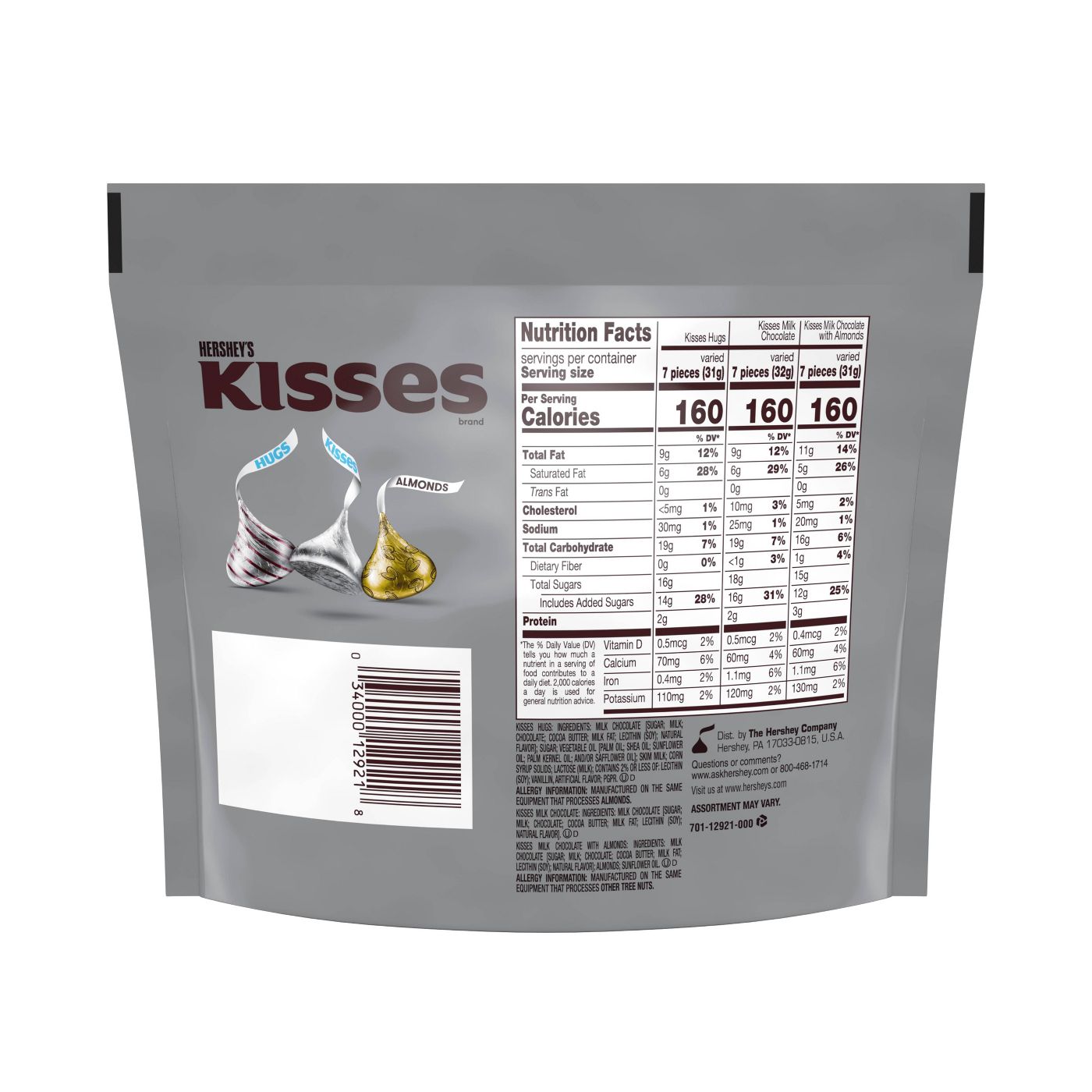 Hershey's Kisses Assortment Chocolate Candy, Share Pack, 10oz