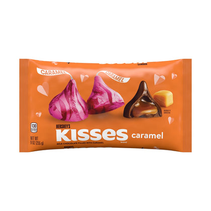 Hershey's Kisses, Valentine's Milk Chocolate Candy Filled with Caramel, 9oz
