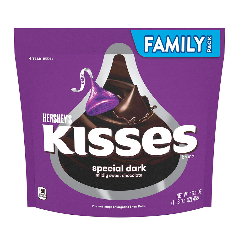 Hershey’s, Kisses Candy Family Pack, Dark Chocolate, 16.1oz