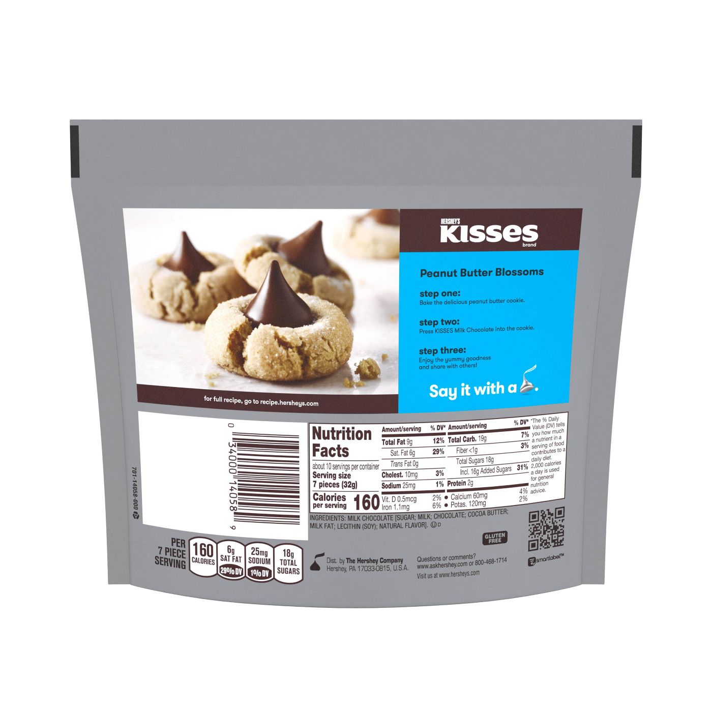 Hershey’s, Kisses Candy Family Pack, Milk Chocolate, 17.9oz