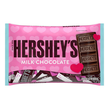 Hershey's Milk Chocolate Snack Size Candy Bars, Valentine's Day, 9.9oz