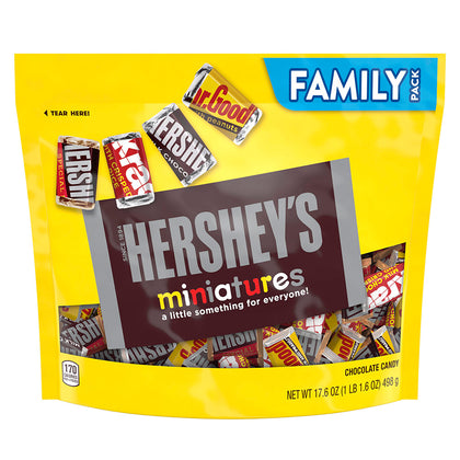 Hershey's Miniatures Assortment Chocolate Candy, Family Pack, 17.6oz