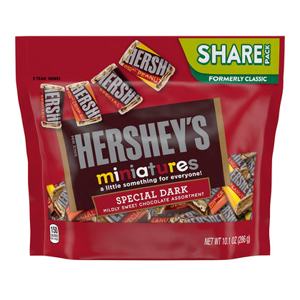 Hershey's Miniatures, Dark Chocolate Candy Assortment, Share Pack, 10.1oz