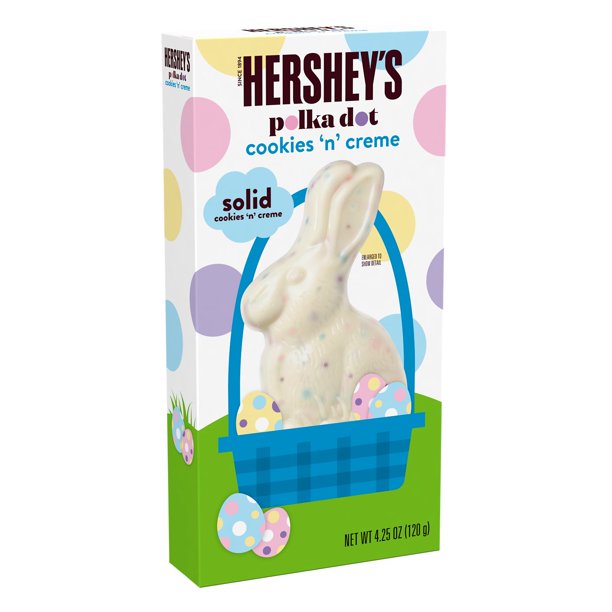 Hershey's Polka Dot Cookies N' Creme Solid Bunny, 4.25oz