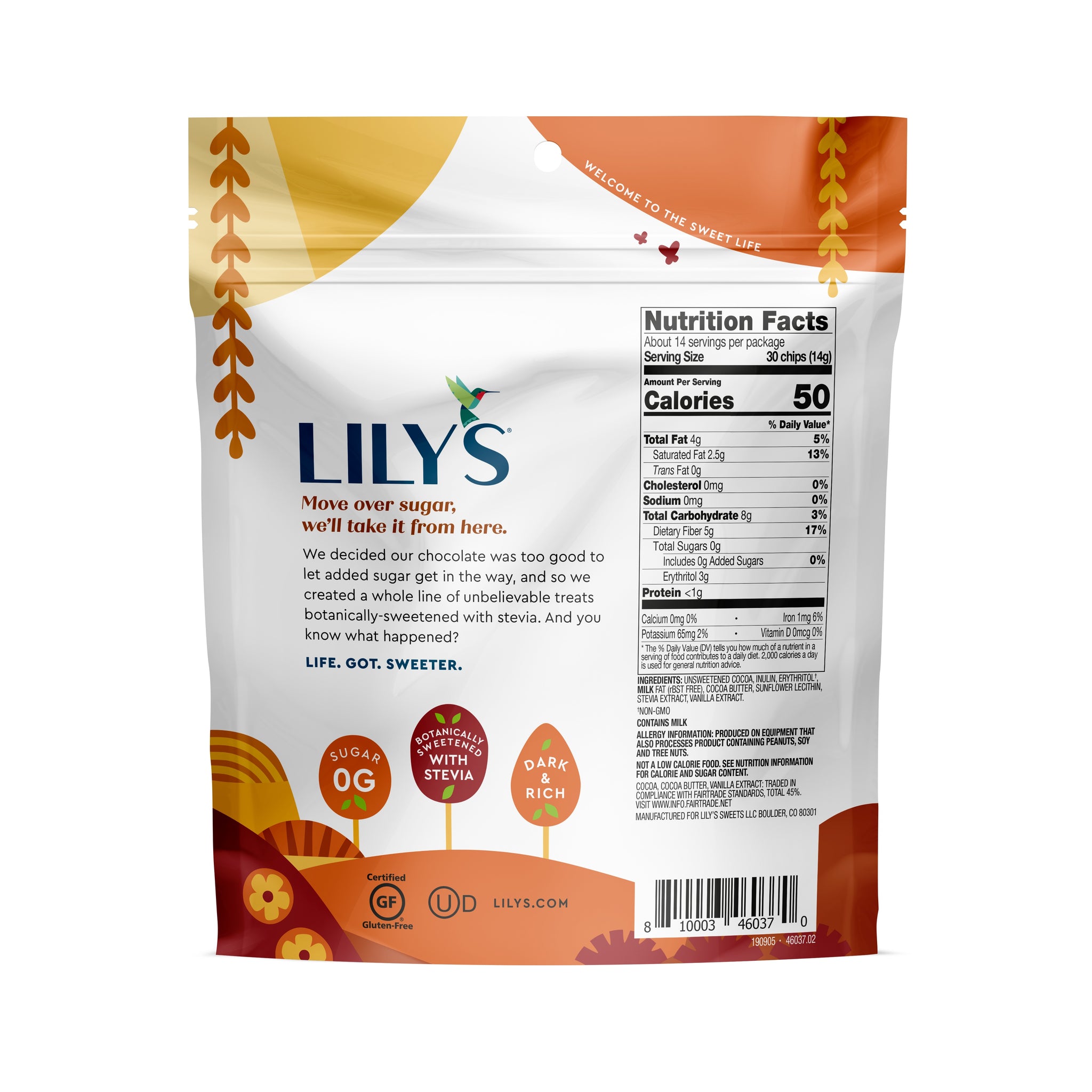 Lily's Semi-Sweet Style No Sugar Added Baking Chips, 7oz