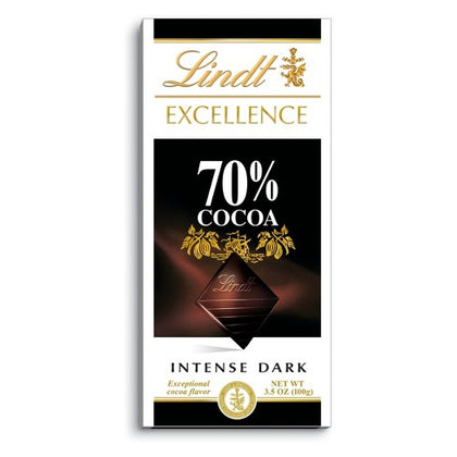 Lindt Excellence 70% Cocoa Dark Chocolate, 3.5oz
