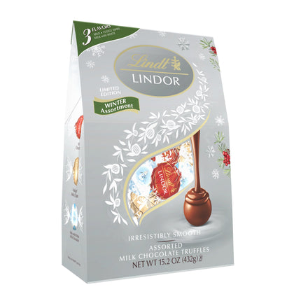 Lindt Lindor Milk Chocolate Truffles Winter Assortment, 15.2oz