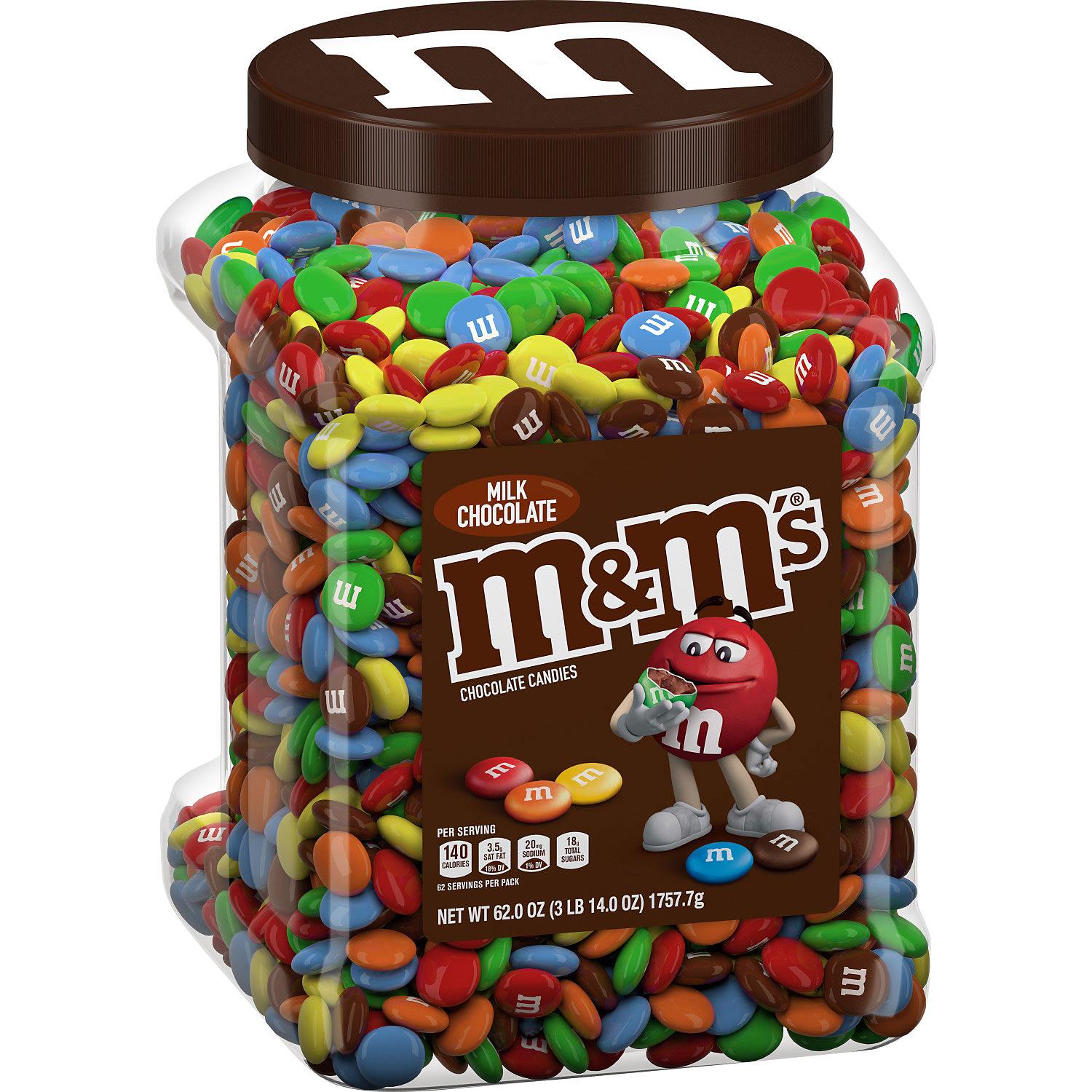  M&M'S Peanut Chocolate Candy Pantry Size Plastic Jar 62 oz.  (pack of 3) A1 : Grocery & Gourmet Food