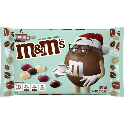 M&M's Espresso Milk & Dark Chocolate Christmas Candy, 7.44oz